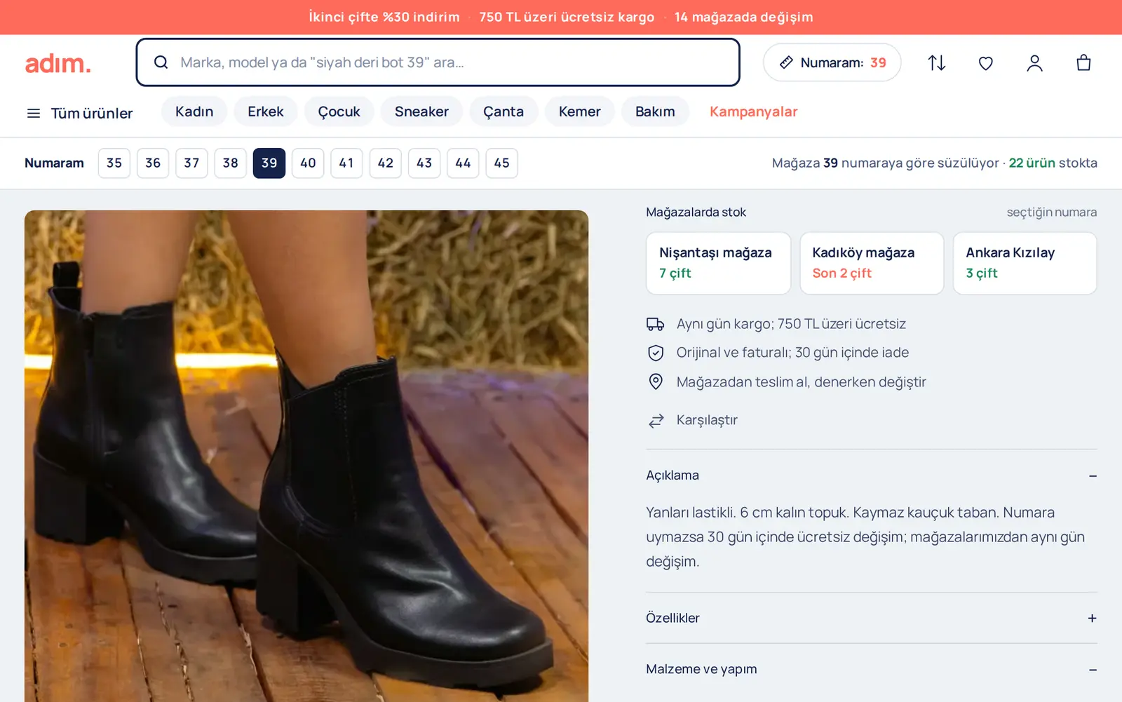 Adım teması: mağazalarda stok