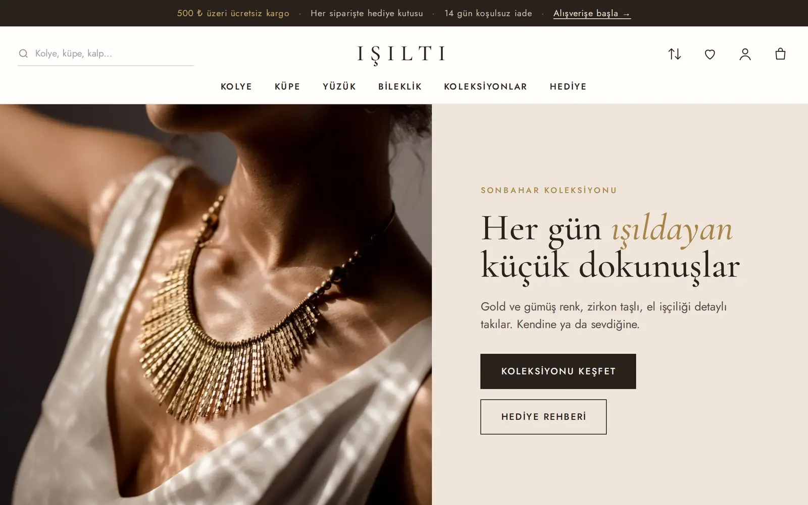Işıltı teması: takı butiği vitrini