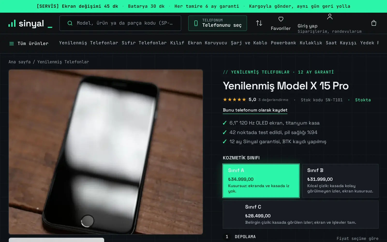 Sinyal teması: sınıflı yenilenmiş telefon
